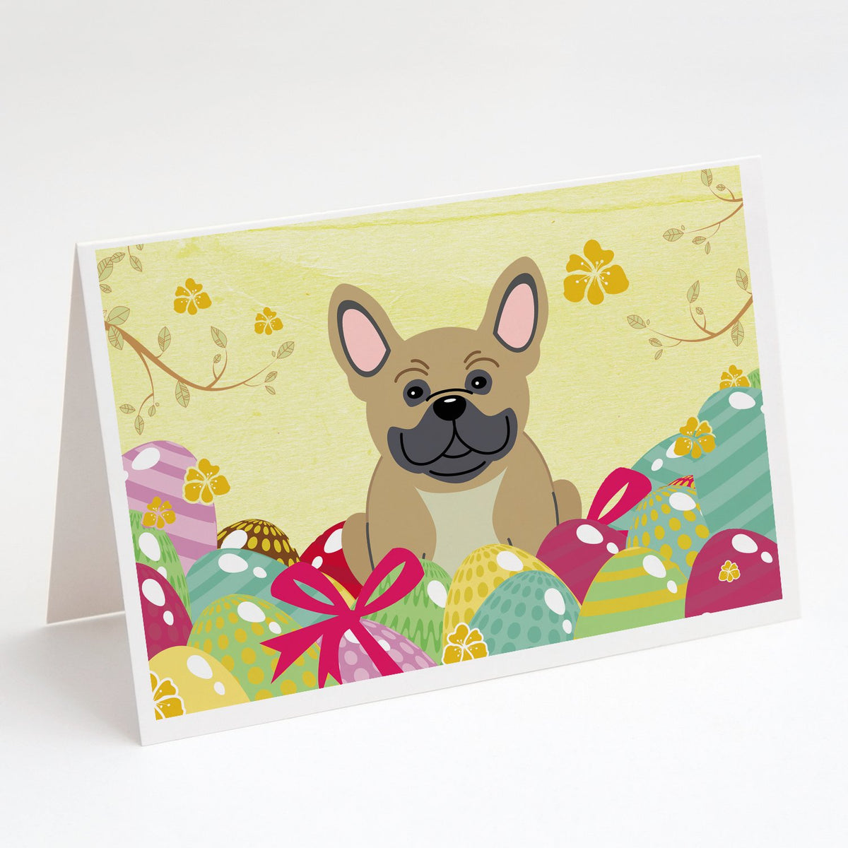 Buy this Easter Eggs French Bulldog Cream Greeting Cards and Envelopes Pack of 8