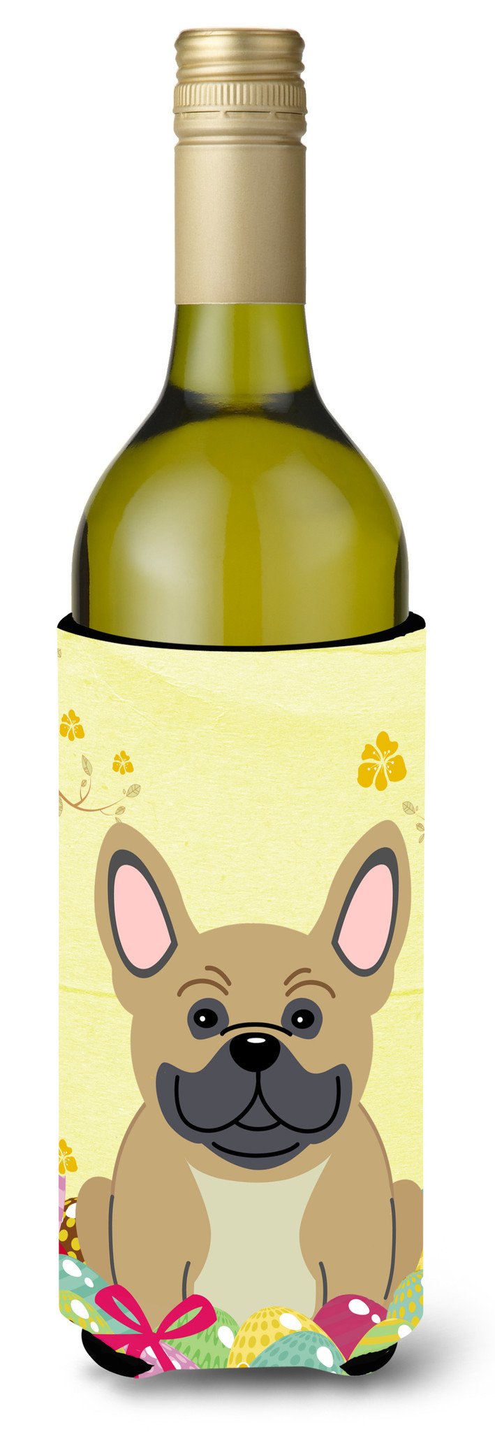 Easter Eggs French Bulldog Cream Wine Bottle Beverge Insulator Hugger BB6010LITERK by Caroline&#39;s Treasures
