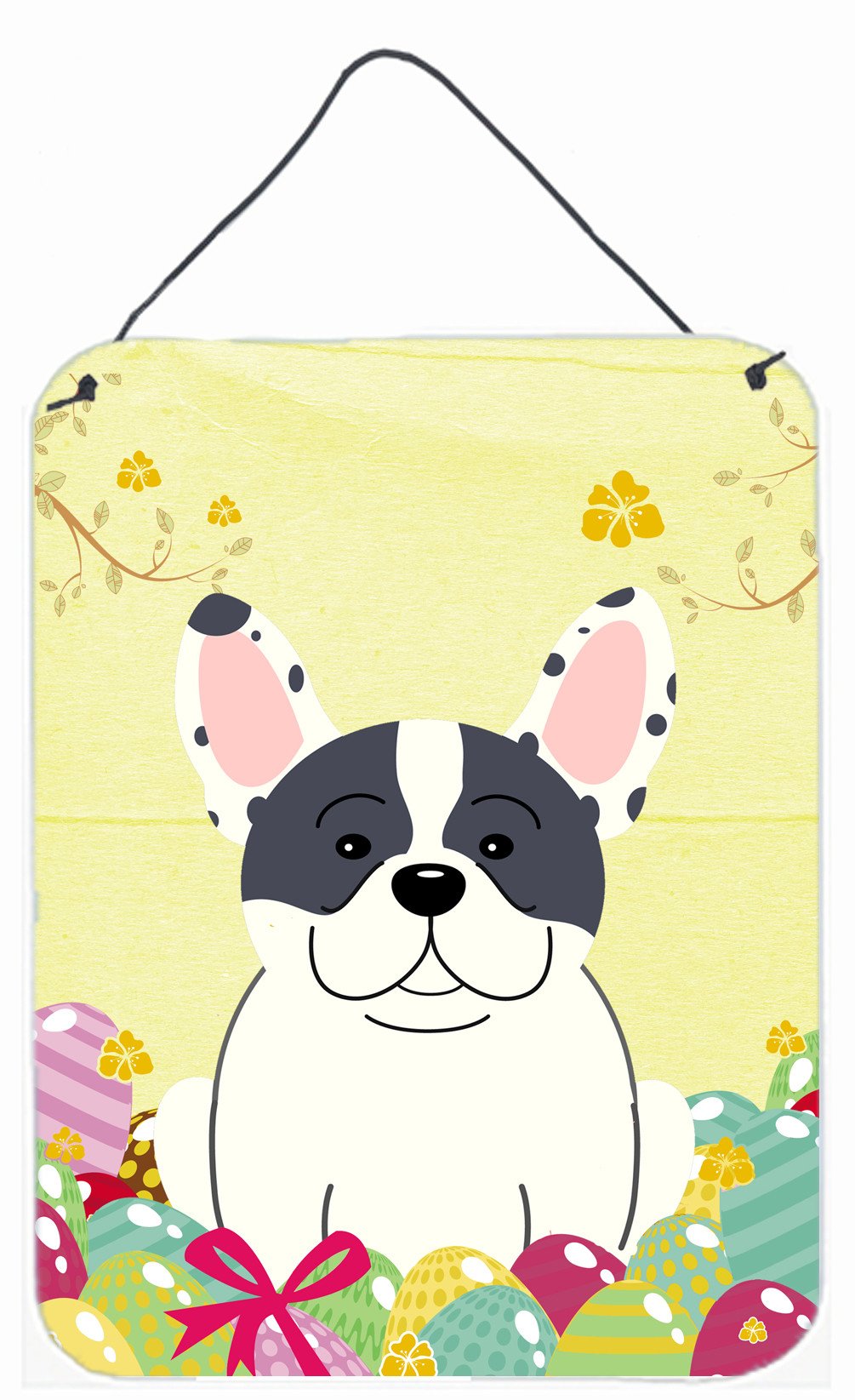 Easter Eggs French Bulldog Piebald Wall or Door Hanging Prints BB6011DS1216 by Caroline&#39;s Treasures