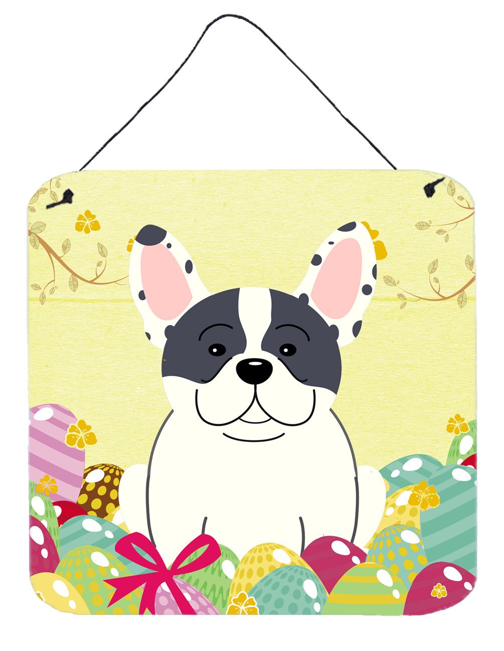 Easter Eggs French Bulldog Piebald Wall or Door Hanging Prints BB6011DS66 by Caroline&#39;s Treasures