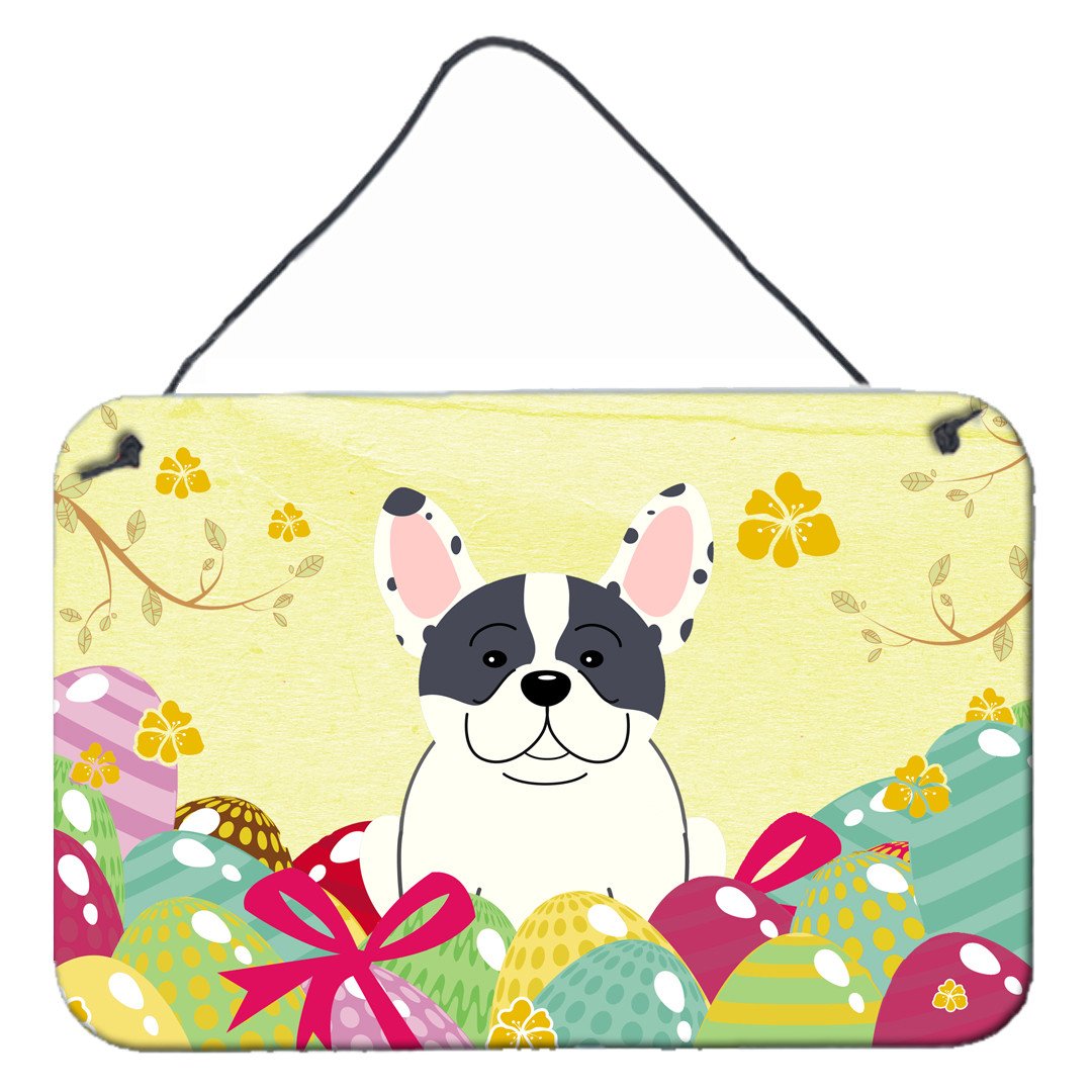 Easter Eggs French Bulldog Piebald Wall or Door Hanging Prints BB6011DS812 by Caroline's Treasures