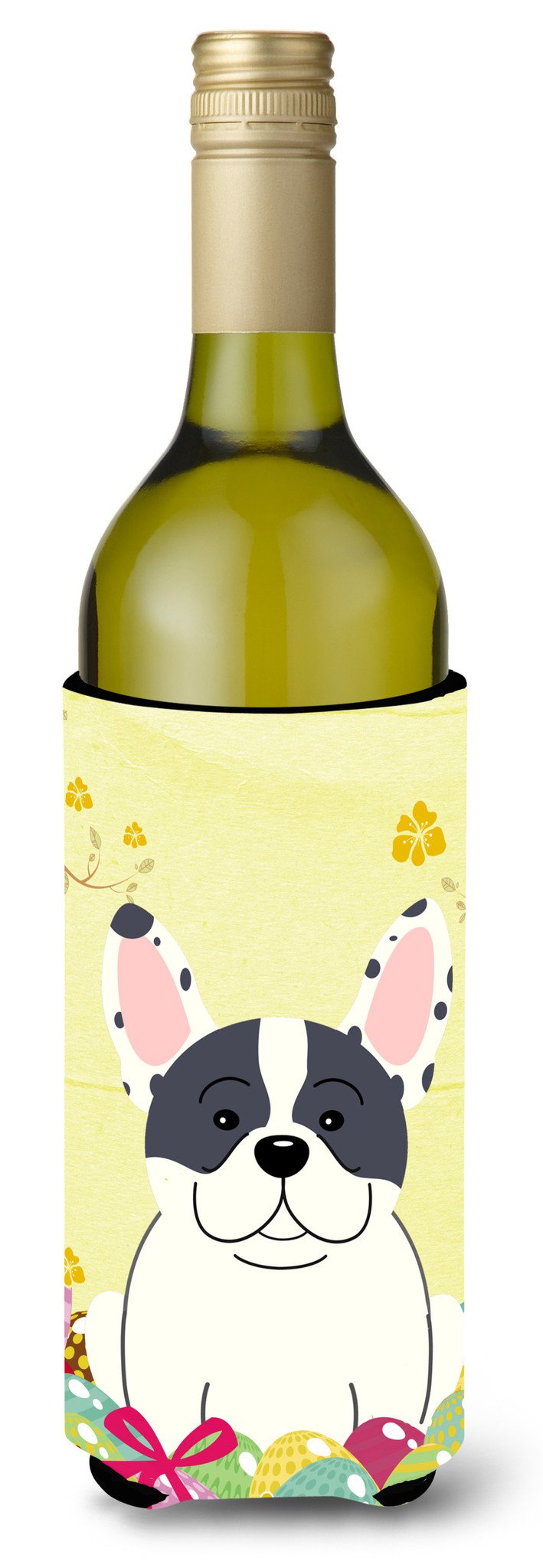 Easter Eggs French Bulldog Piebald Wine Bottle Beverge Insulator Hugger BB6011LITERK by Caroline&#39;s Treasures