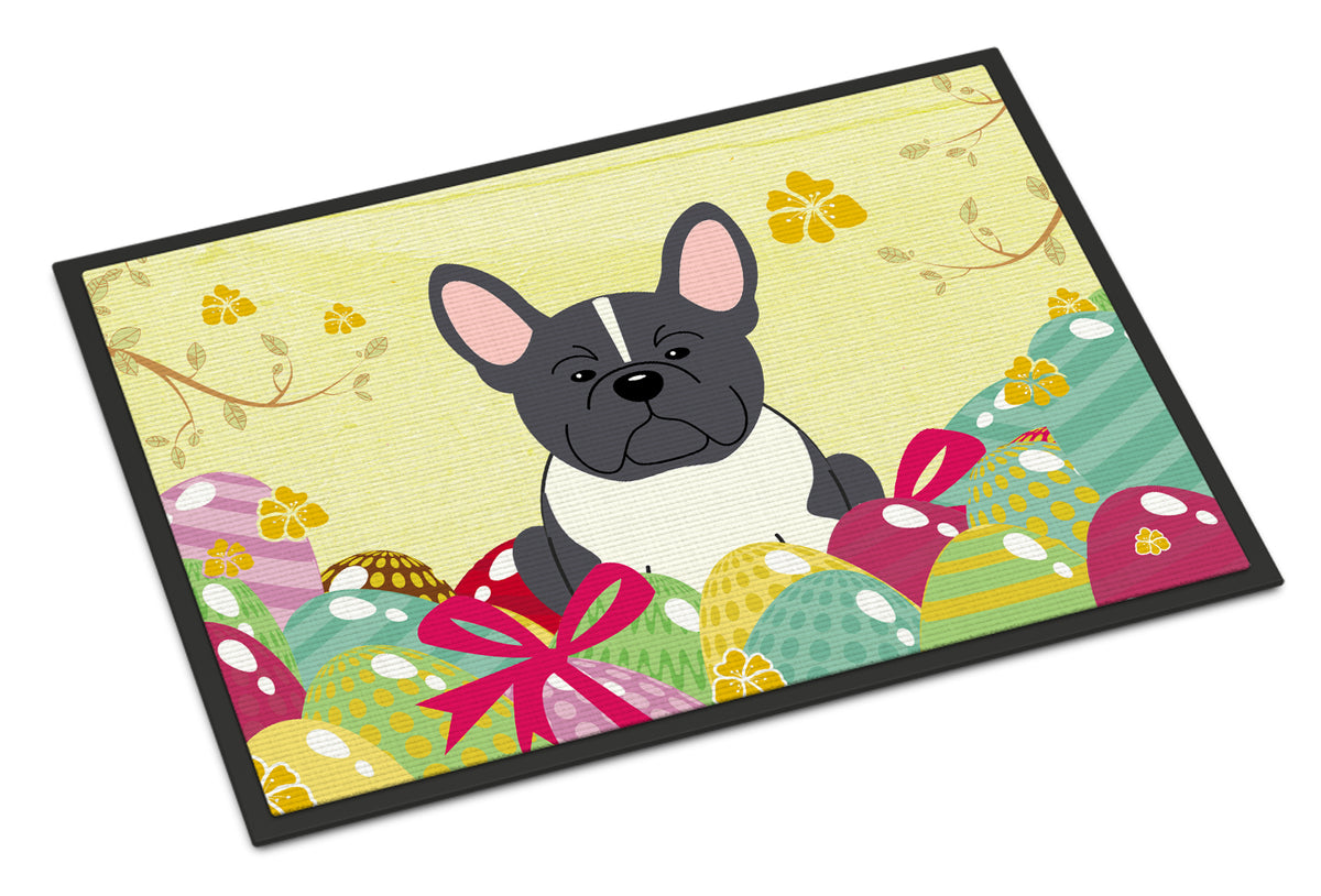 Easter Eggs French Bulldog Black White Indoor or Outdoor Mat 18x27 BB6012MAT - the-store.com
