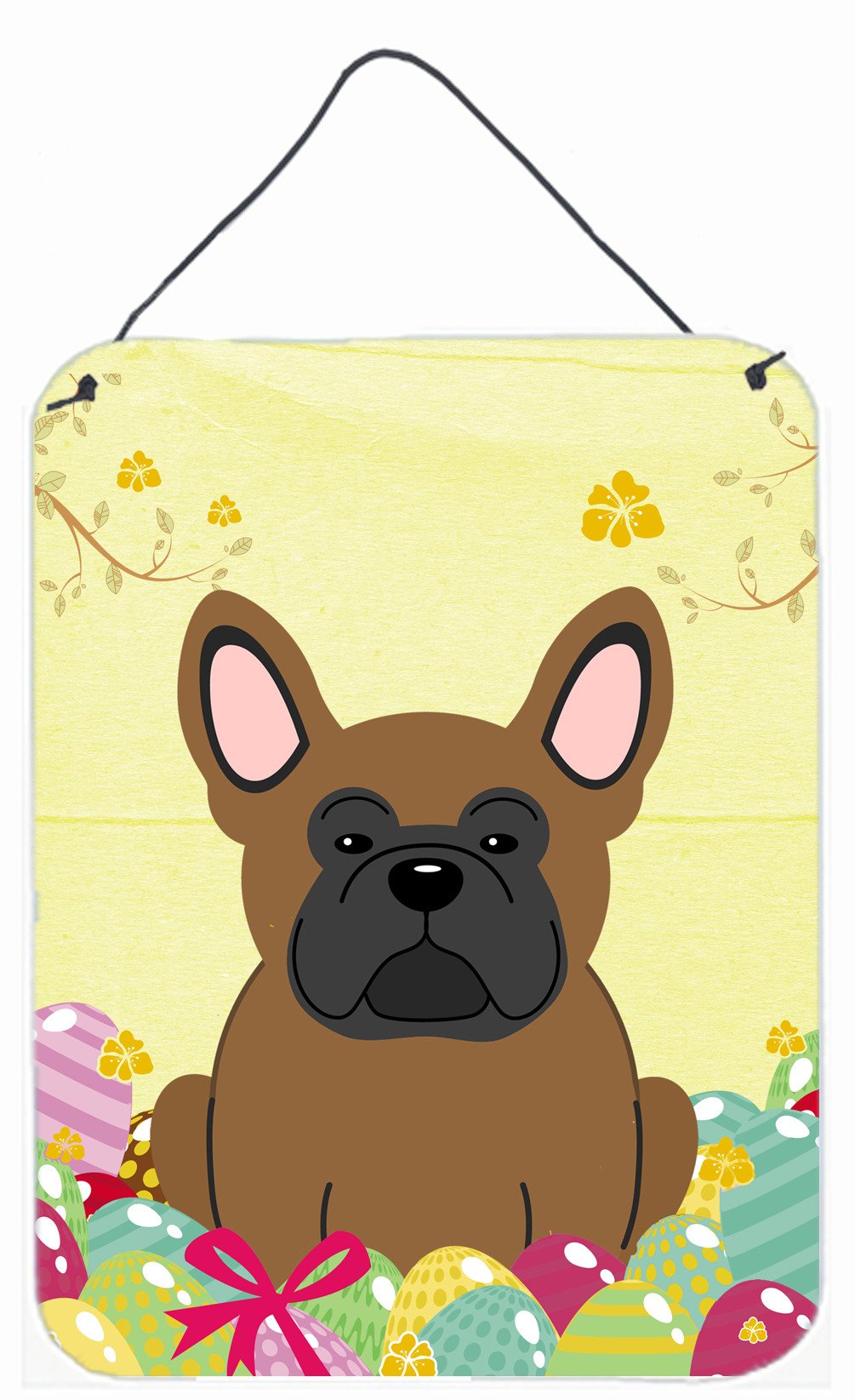 Easter Eggs French Bulldog Brown Wall or Door Hanging Prints BB6013DS1216 by Caroline&#39;s Treasures