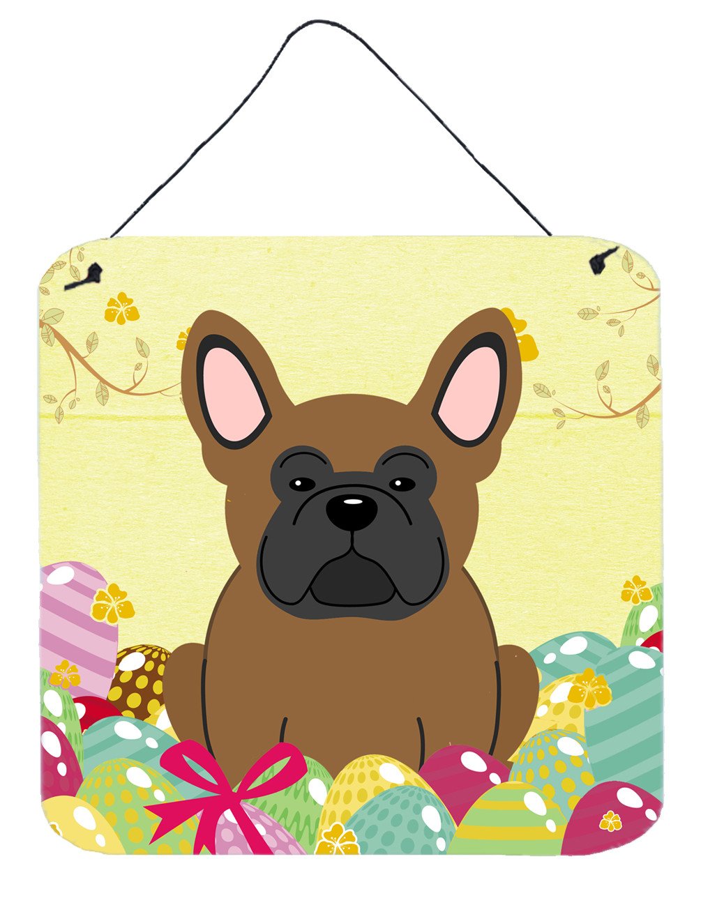 Easter Eggs French Bulldog Brown Wall or Door Hanging Prints BB6013DS66 by Caroline&#39;s Treasures