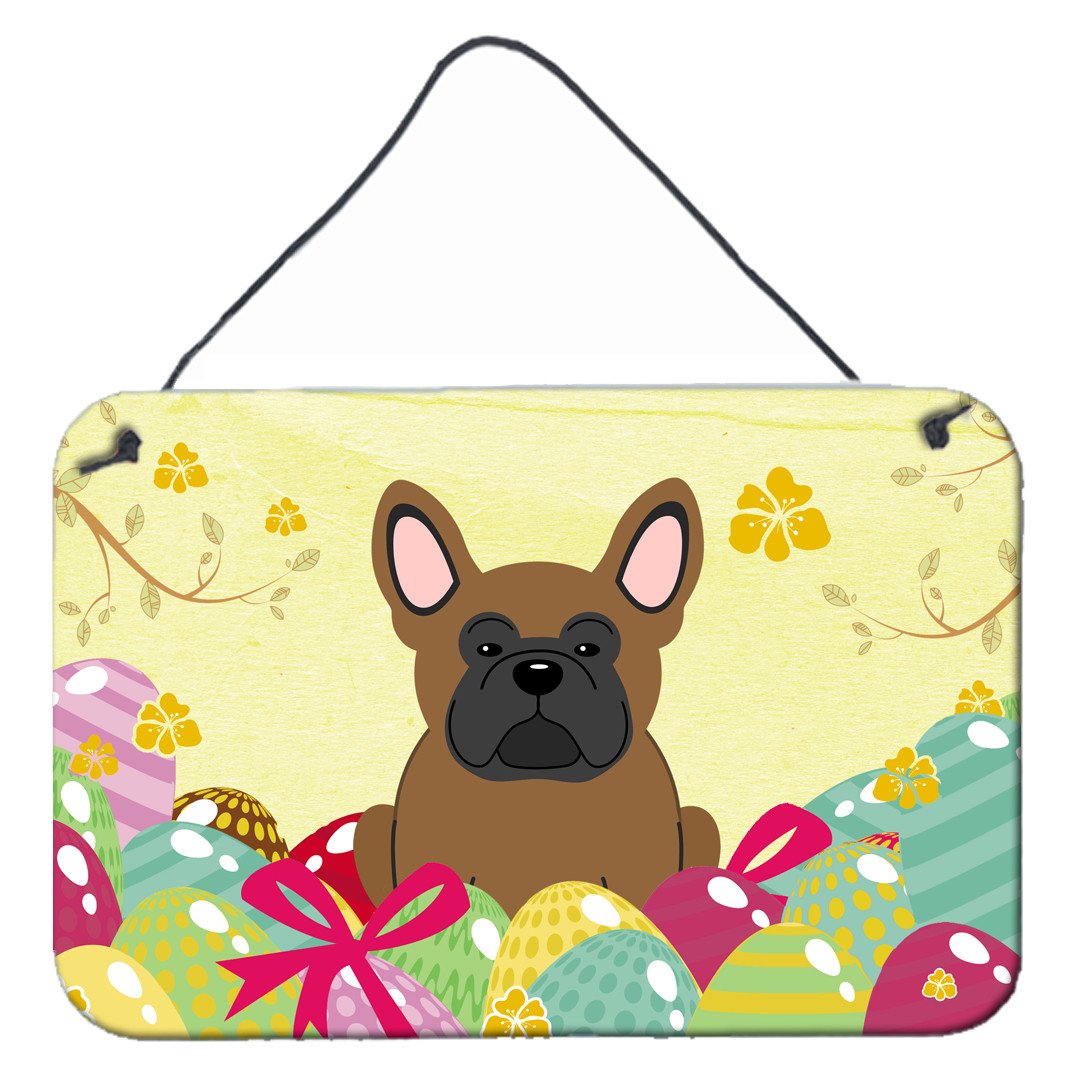 Easter Eggs French Bulldog Brown Wall or Door Hanging Prints BB6013DS812 by Caroline&#39;s Treasures