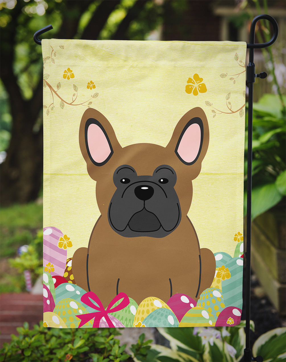 Easter Eggs French Bulldog Brown Flag Garden Size BB6013GF  the-store.com.