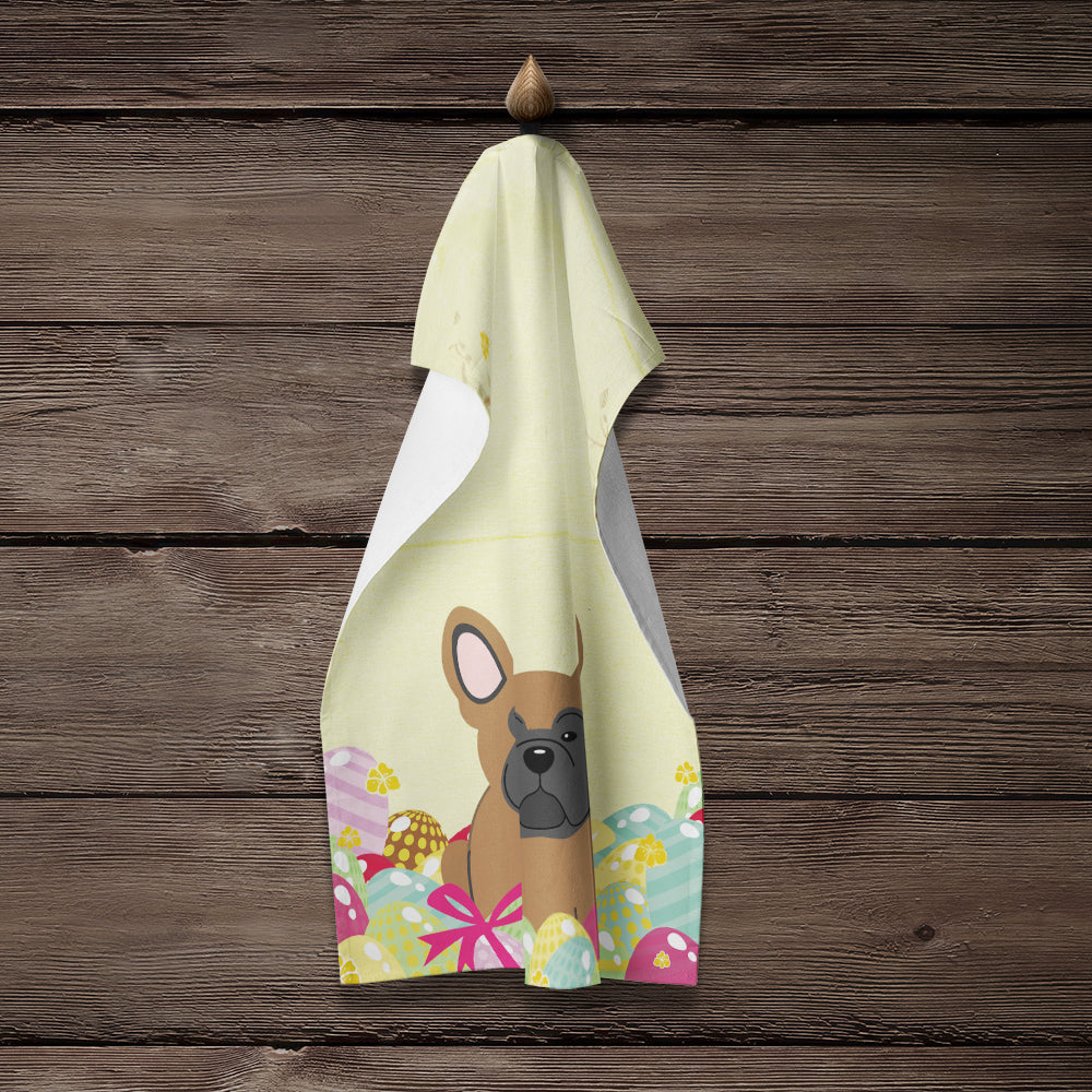 Easter Eggs French Bulldog Brown Kitchen Towel BB6013KTWL - the-store.com
