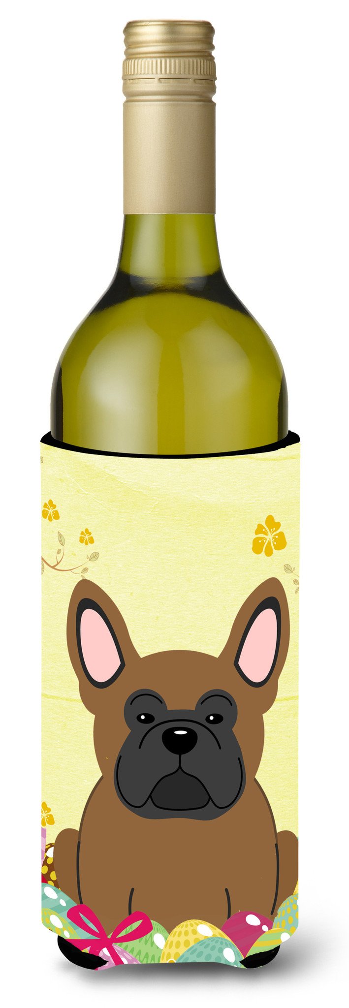 Easter Eggs French Bulldog Brown Wine Bottle Beverge Insulator Hugger BB6013LITERK by Caroline&#39;s Treasures
