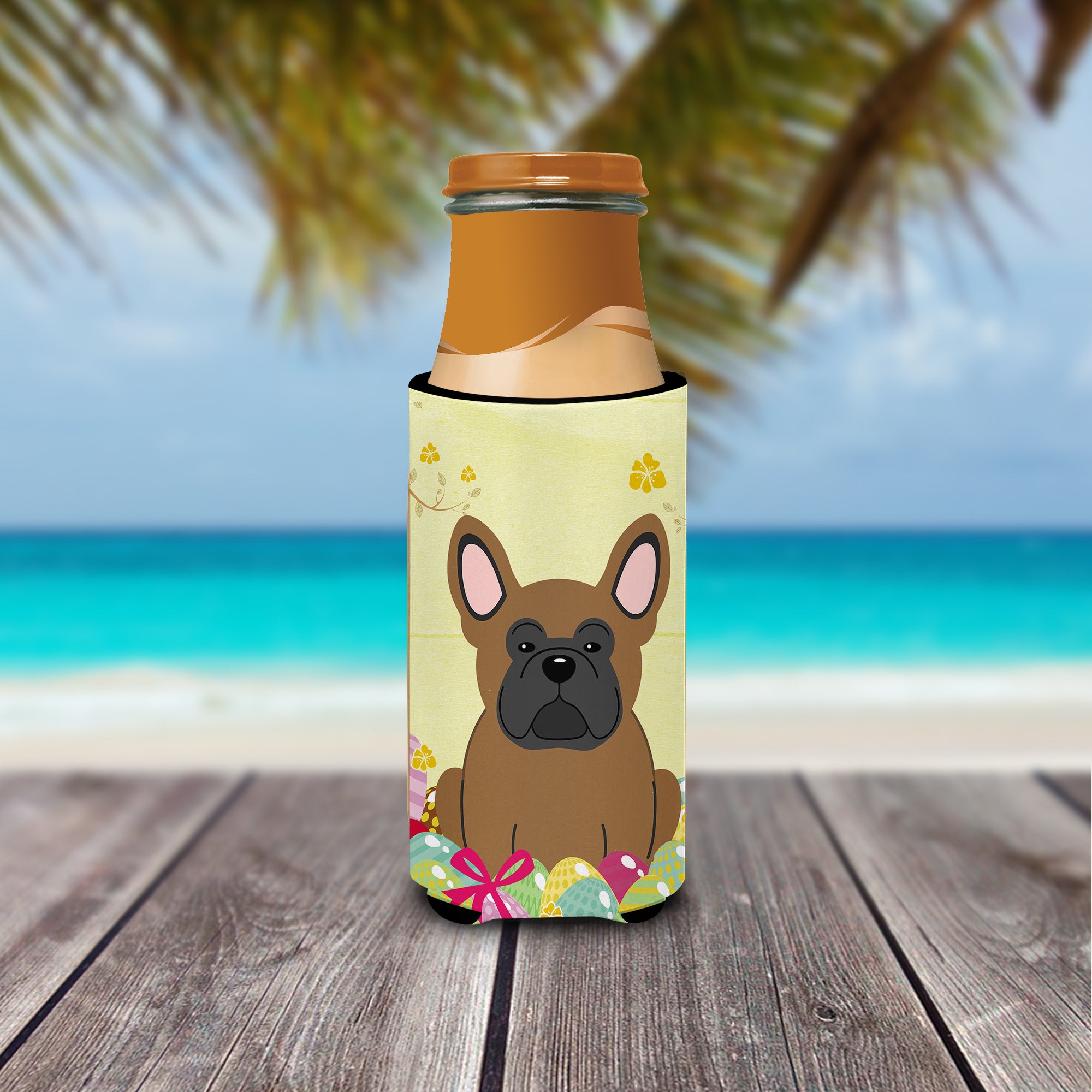 Easter Eggs French Bulldog Brown  Ultra Hugger for slim cans BB6013MUK  the-store.com.