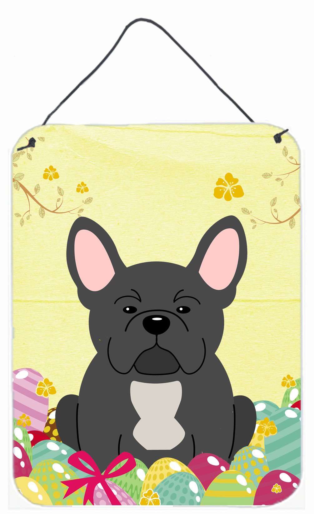 Easter Eggs French Bulldog Black Wall or Door Hanging Prints BB6014DS1216 by Caroline&#39;s Treasures