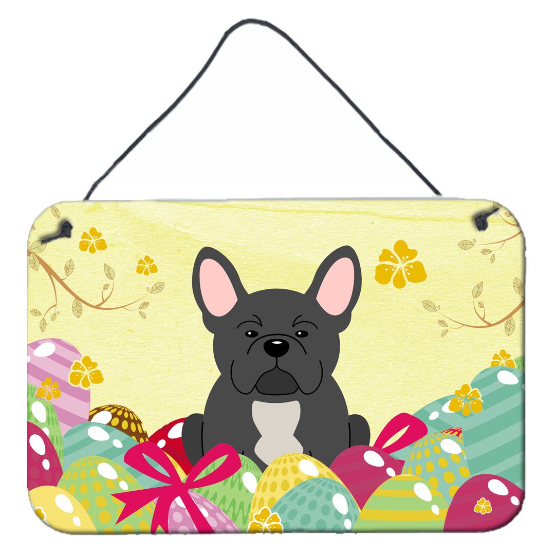 Easter Eggs French Bulldog Black Wall or Door Hanging Prints BB6014DS812 by Caroline&#39;s Treasures