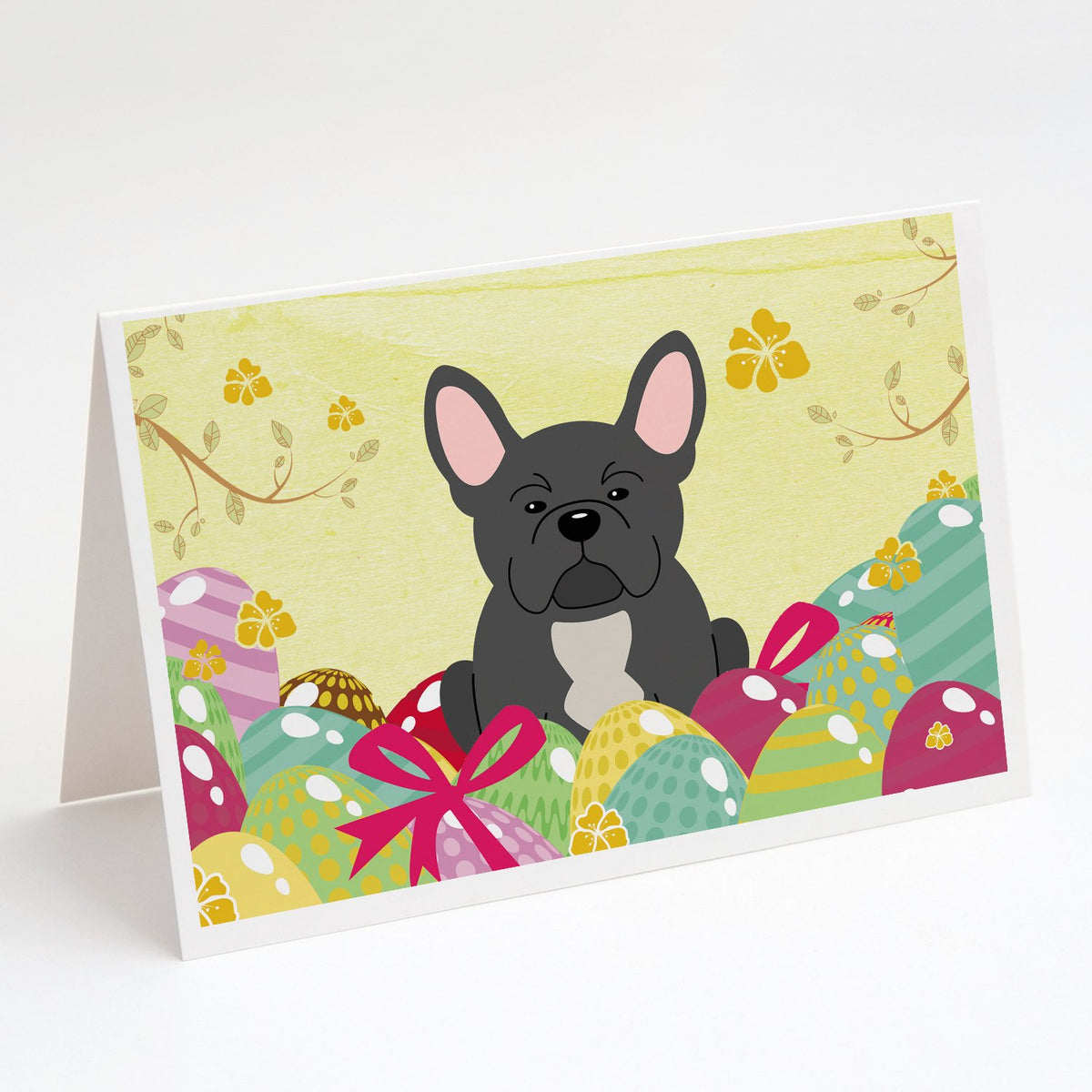 Buy this Easter Eggs French Bulldog Black Greeting Cards and Envelopes Pack of 8