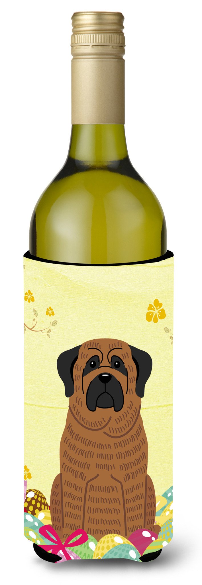 Easter Eggs Mastiff Brindle Wine Bottle Beverge Insulator Hugger BB6015LITERK by Caroline&#39;s Treasures