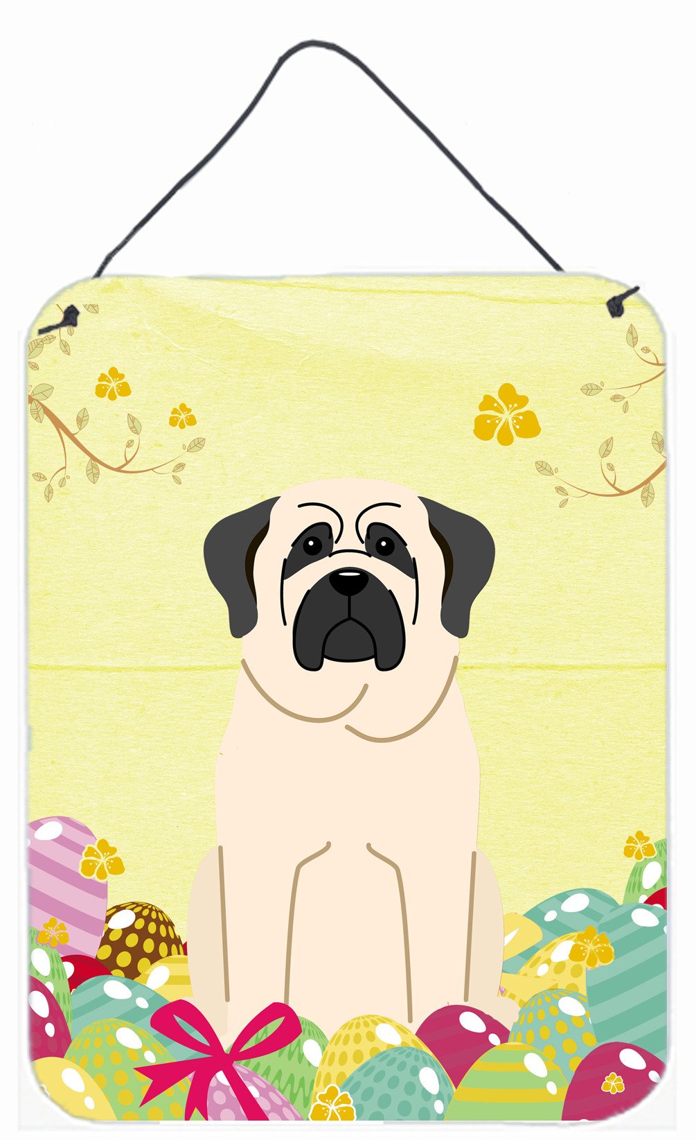 Easter Eggs Mastiff White Wall or Door Hanging Prints BB6017DS1216 by Caroline's Treasures