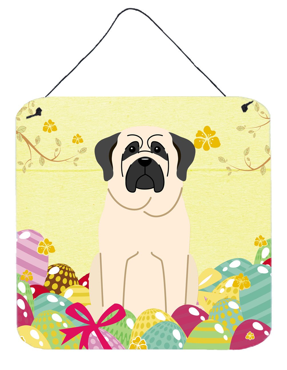 Easter Eggs Mastiff White Wall or Door Hanging Prints BB6017DS66 by Caroline's Treasures