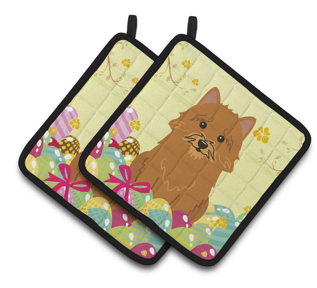 Easter Eggs Norwich Terrier Pair of Pot Holders BB6020PTHD by Caroline&#39;s Treasures