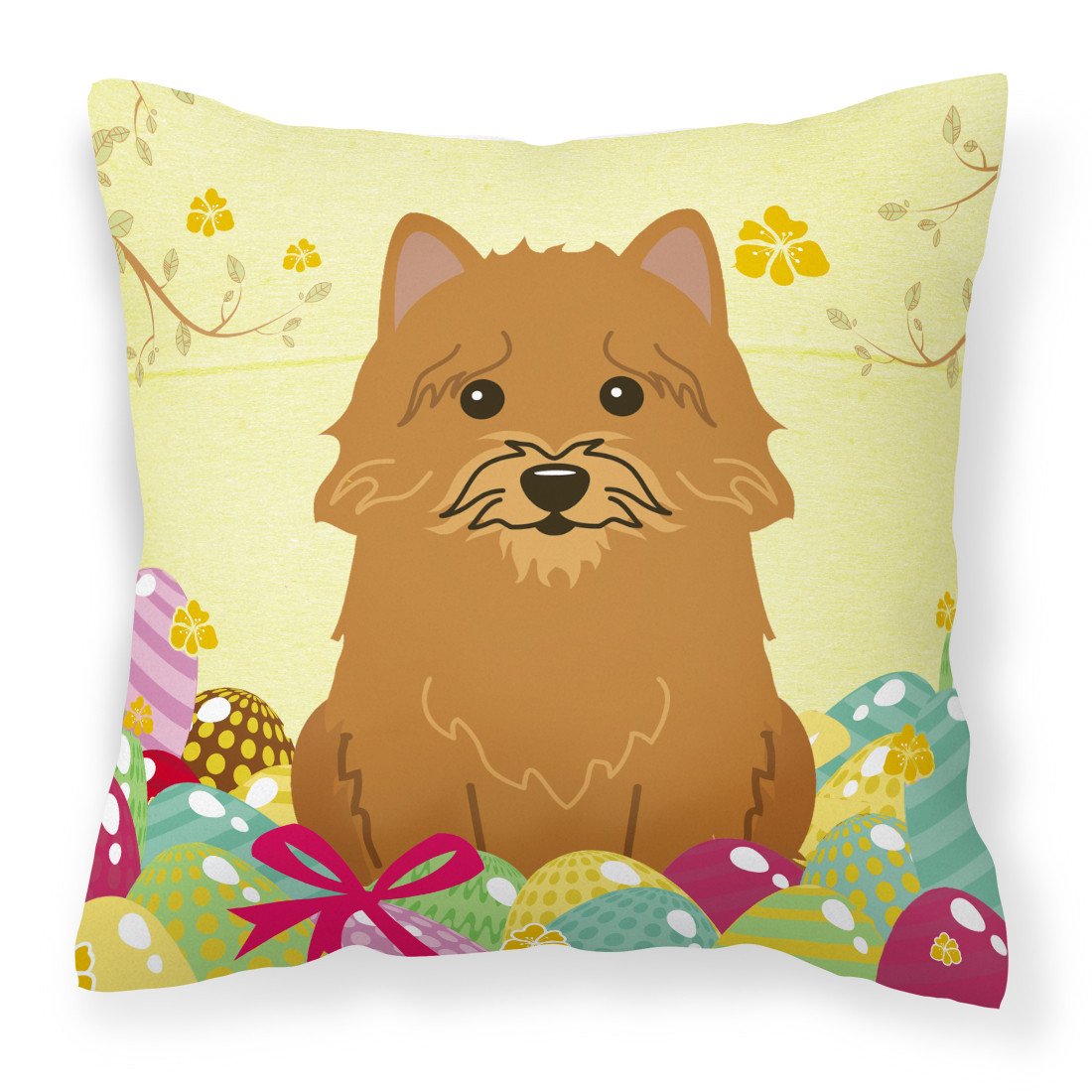 Easter Eggs Norwich Terrier Fabric Decorative Pillow BB6020PW1818 by Caroline&#39;s Treasures