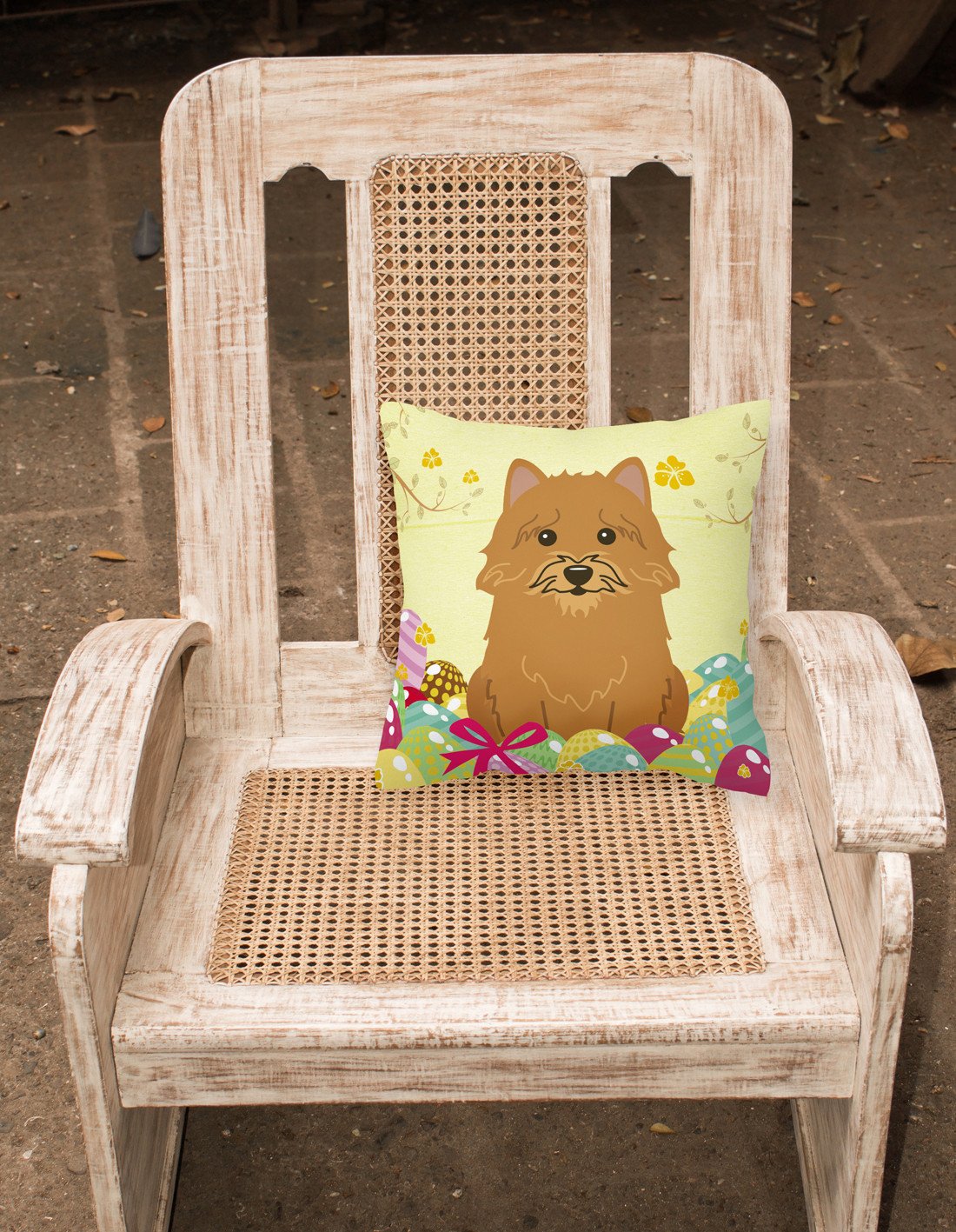 Easter Eggs Norwich Terrier Fabric Decorative Pillow BB6020PW1818 by Caroline's Treasures