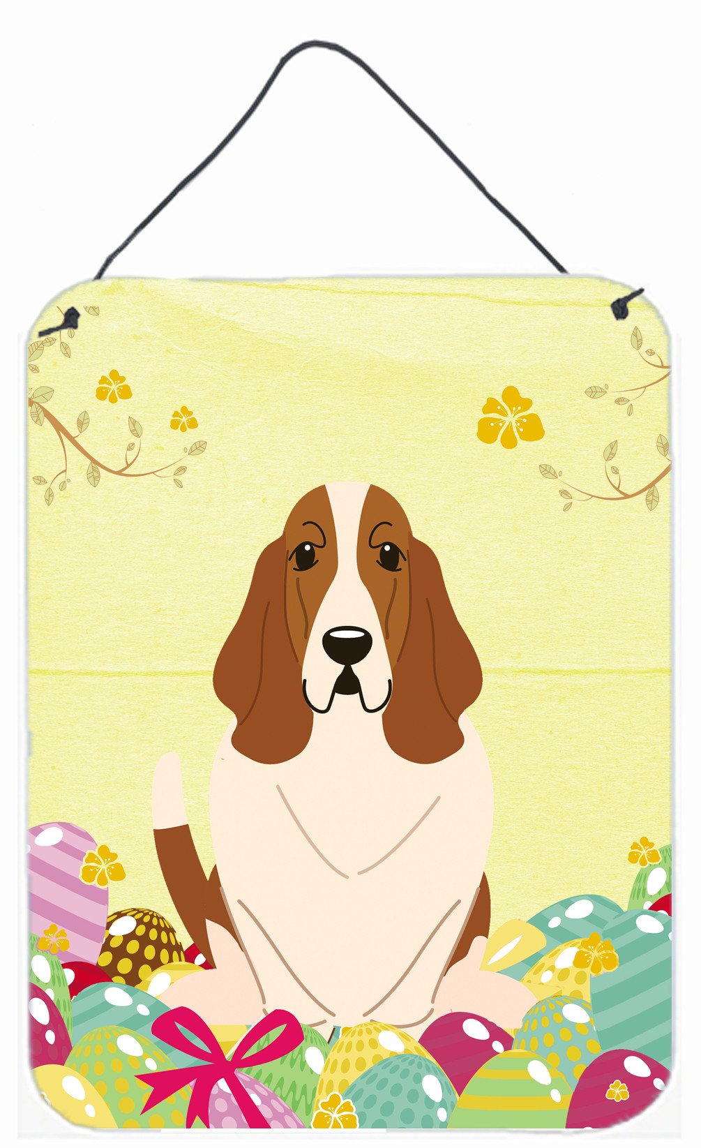 Easter Eggs Basset Hound Wall or Door Hanging Prints BB6021DS1216 by Caroline&#39;s Treasures