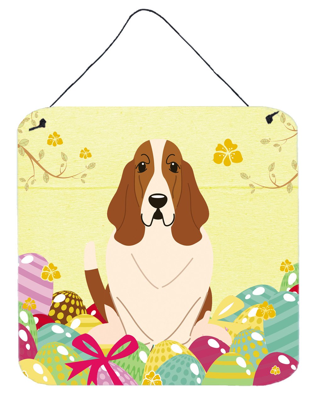 Easter Eggs Basset Hound Wall or Door Hanging Prints BB6021DS66 by Caroline's Treasures