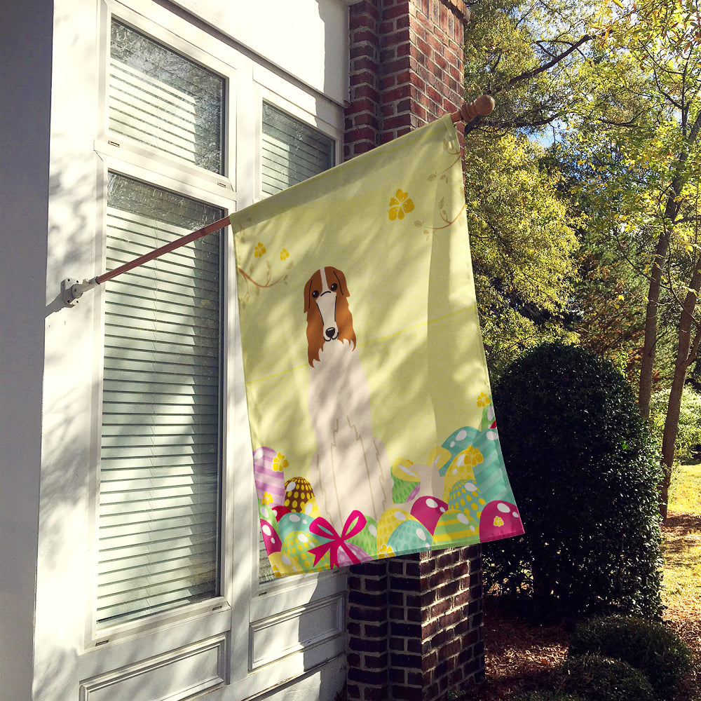 Caroline's Treasures Easter Eggs Borzoi Flag Canvas House Size BB6023CHF