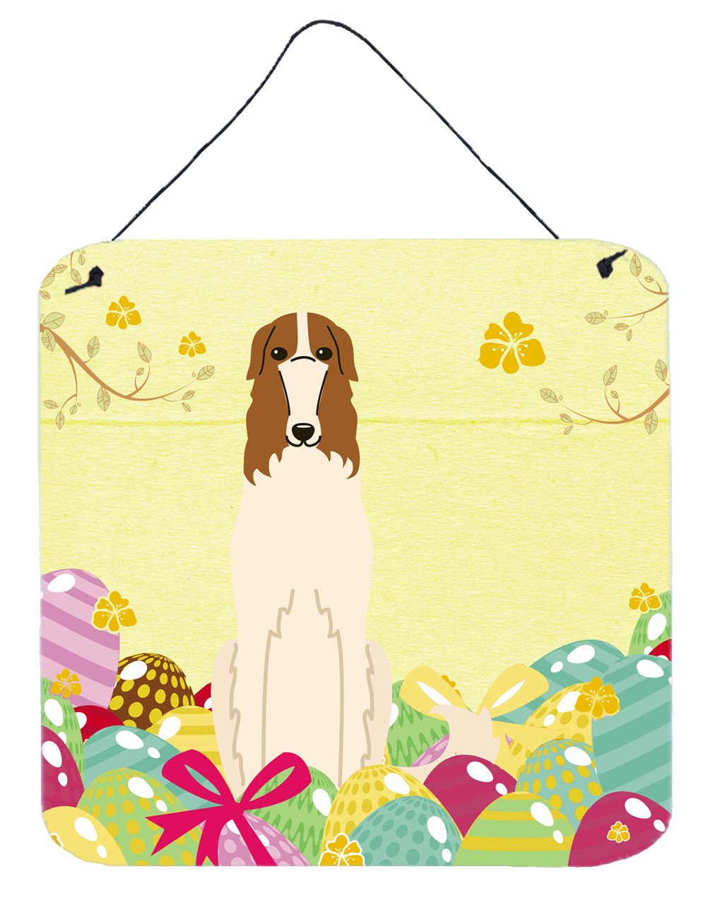 Easter Eggs Borzoi Wall or Door Hanging Prints BB6023DS66 by Caroline&#39;s Treasures