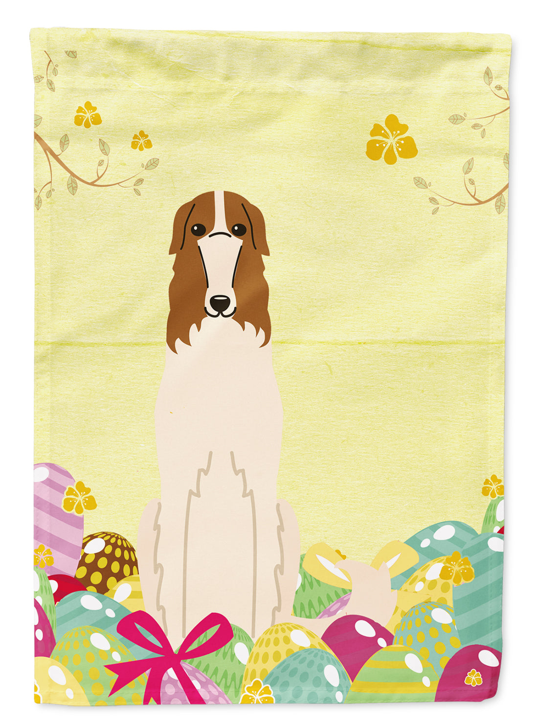 Caroline's Treasures Easter Eggs Borzoi Garden Flag - Outdoor Decorative Yard Flag BB6023GF