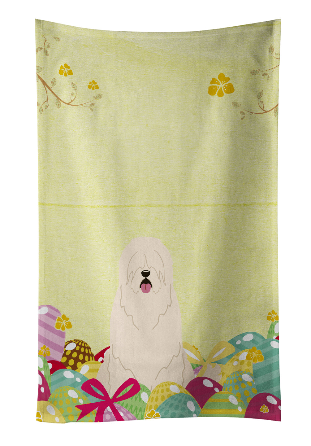 Easter Eggs South Russian Sheepdog Kitchen Towel BB6024KTWL - the-store.com