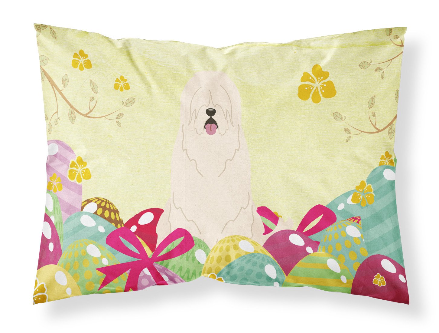 Easter Eggs South Russian Sheepdog Fabric Standard Pillowcase BB6024PILLOWCASE by Caroline's Treasures