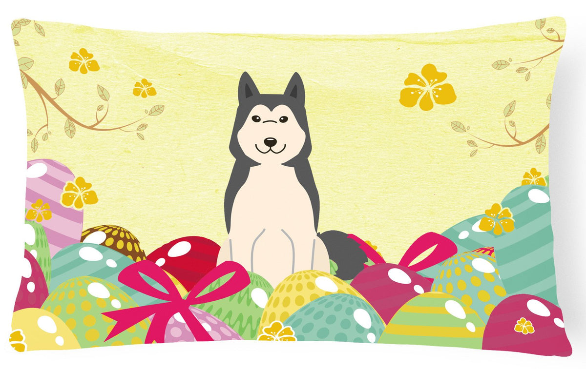 Easter Eggs West Siberian Laika Spitz Canvas Fabric Decorative Pillow BB6025PW1216 by Caroline&#39;s Treasures