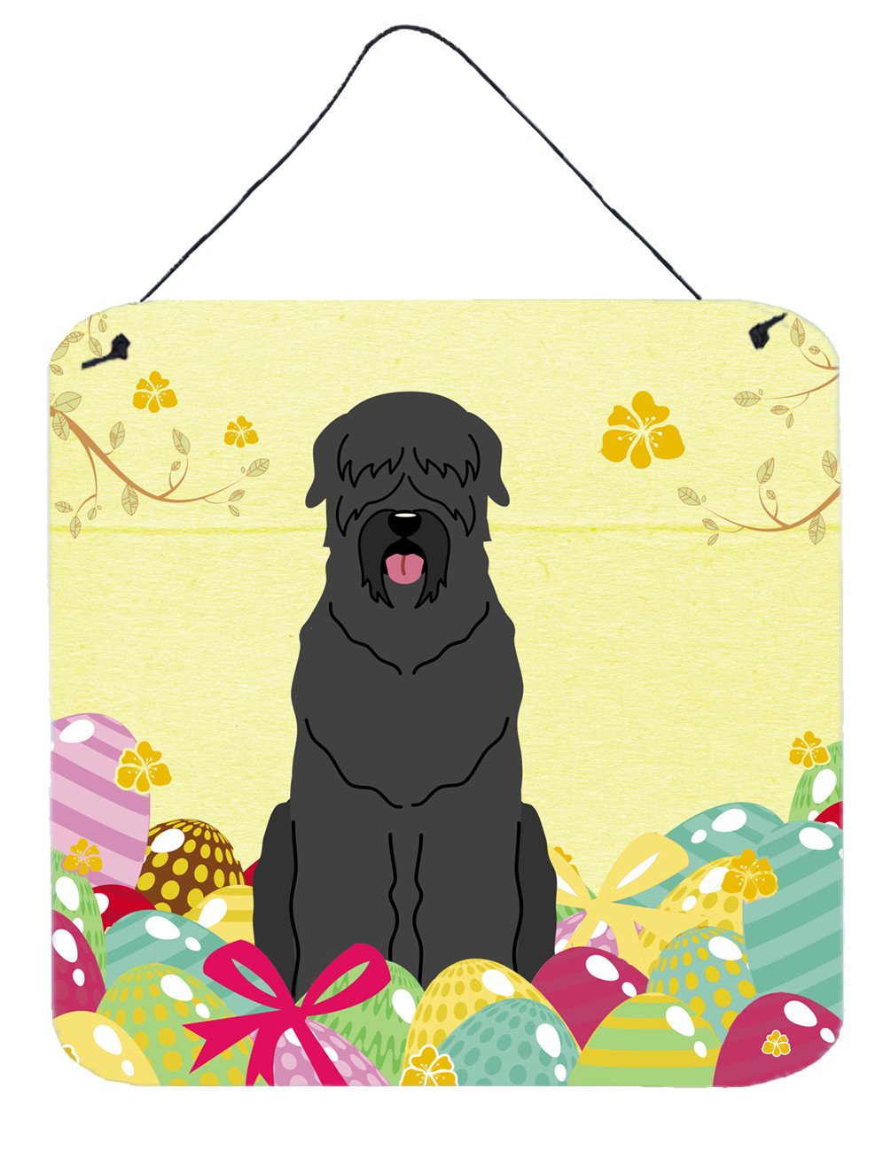 Easter Eggs Black Russian Terrier Wall or Door Hanging Prints BB6026DS66 by Caroline&#39;s Treasures