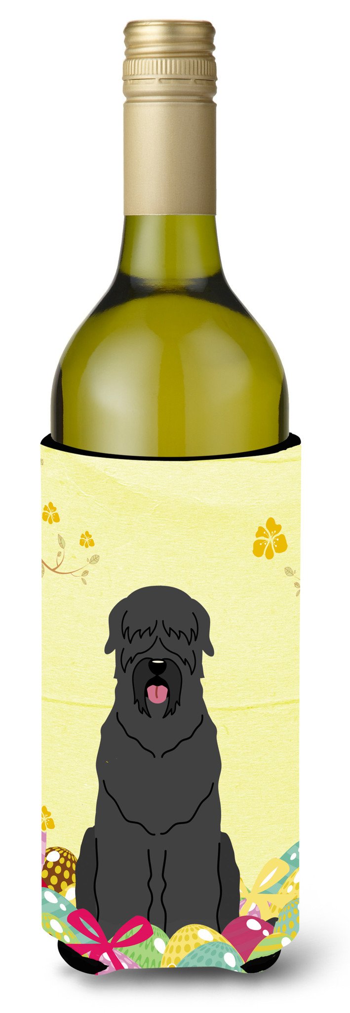 Easter Eggs Black Russian Terrier Wine Bottle Beverge Insulator Hugger BB6026LITERK by Caroline&#39;s Treasures