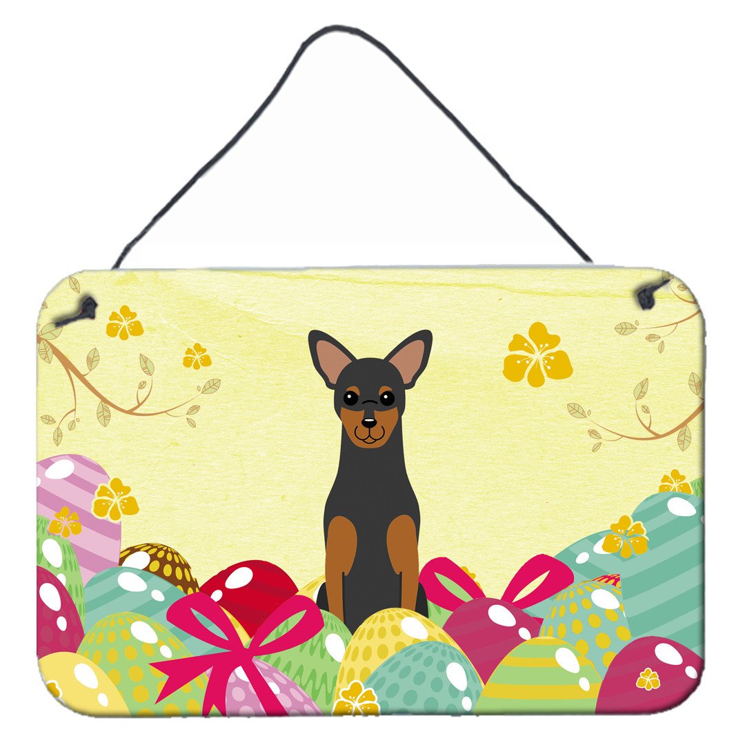 Easter Eggs Manchester Terrier Wall or Door Hanging Prints BB6028DS812 by Caroline&#39;s Treasures