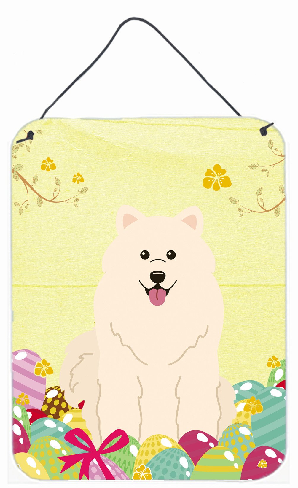 Easter Eggs Samoyed Wall or Door Hanging Prints BB6030DS1216 by Caroline&#39;s Treasures
