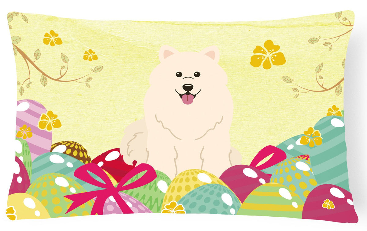 Easter Eggs Samoyed Canvas Fabric Decorative Pillow BB6030PW1216 by Caroline&#39;s Treasures
