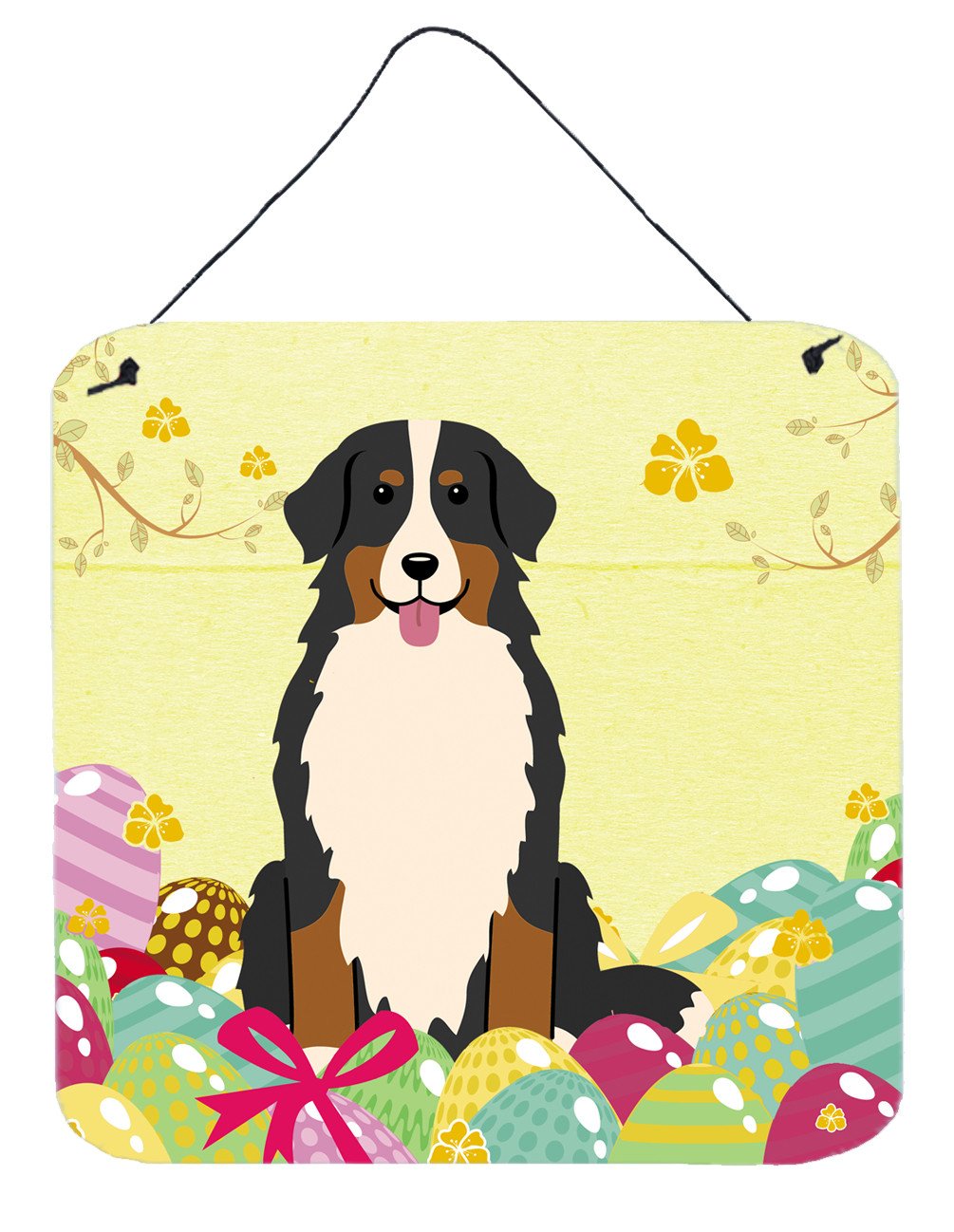 Easter Eggs Bernese Mountain Dog Wall or Door Hanging Prints BB6036DS66 by Caroline&#39;s Treasures