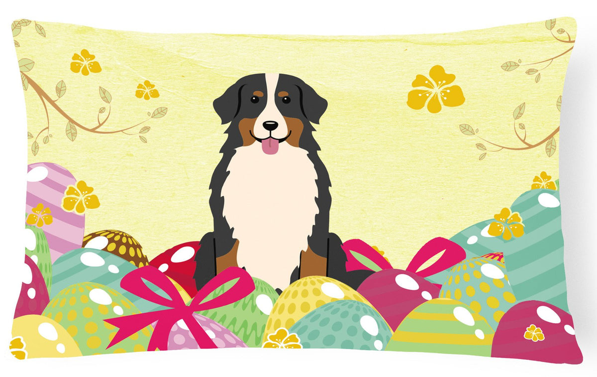 Easter Eggs Bernese Mountain Dog Canvas Fabric Decorative Pillow BB6036PW1216 by Caroline&#39;s Treasures