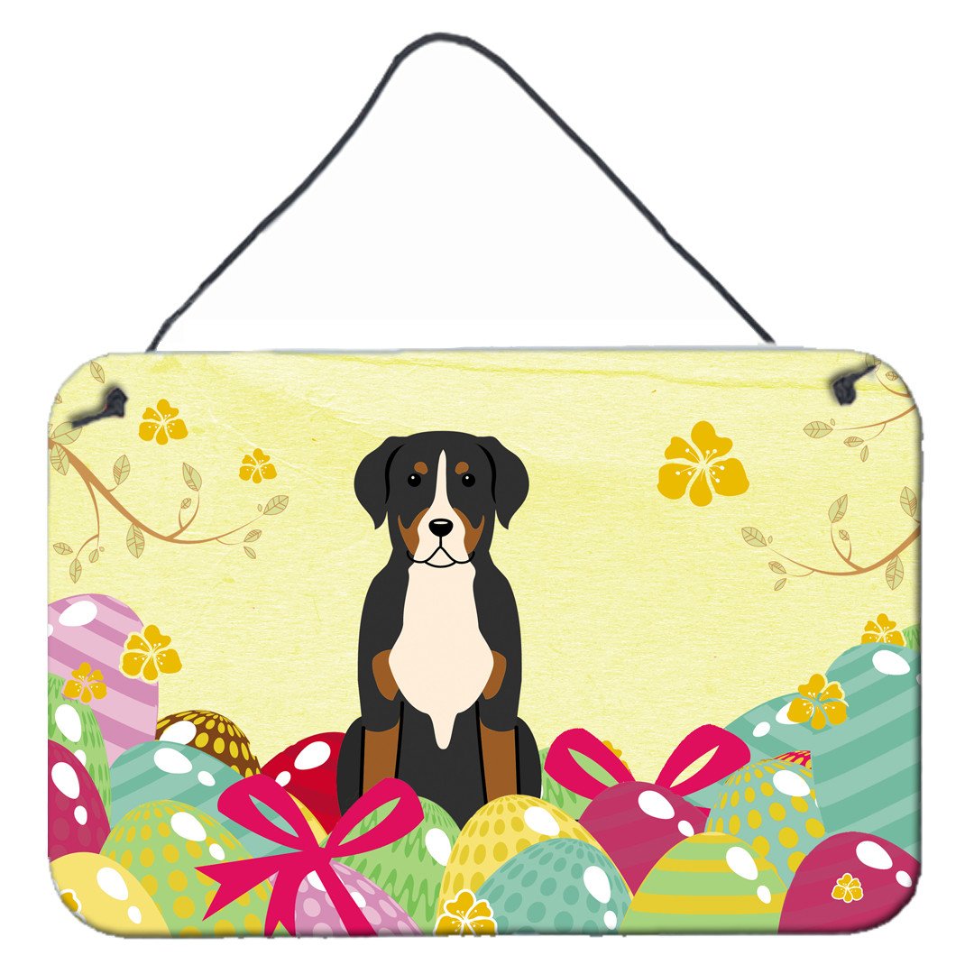 Easter Eggs Greater Swiss Mountain Dog Wall or Door Hanging Prints BB6037DS812 by Caroline&#39;s Treasures