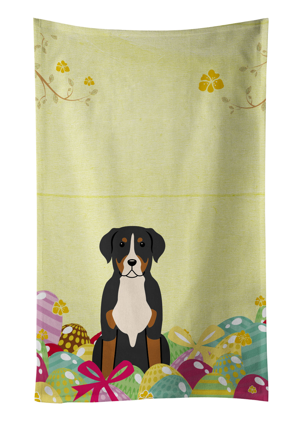 Easter Eggs Greater Swiss Mountain Dog Kitchen Towel BB6037KTWL - the-store.com