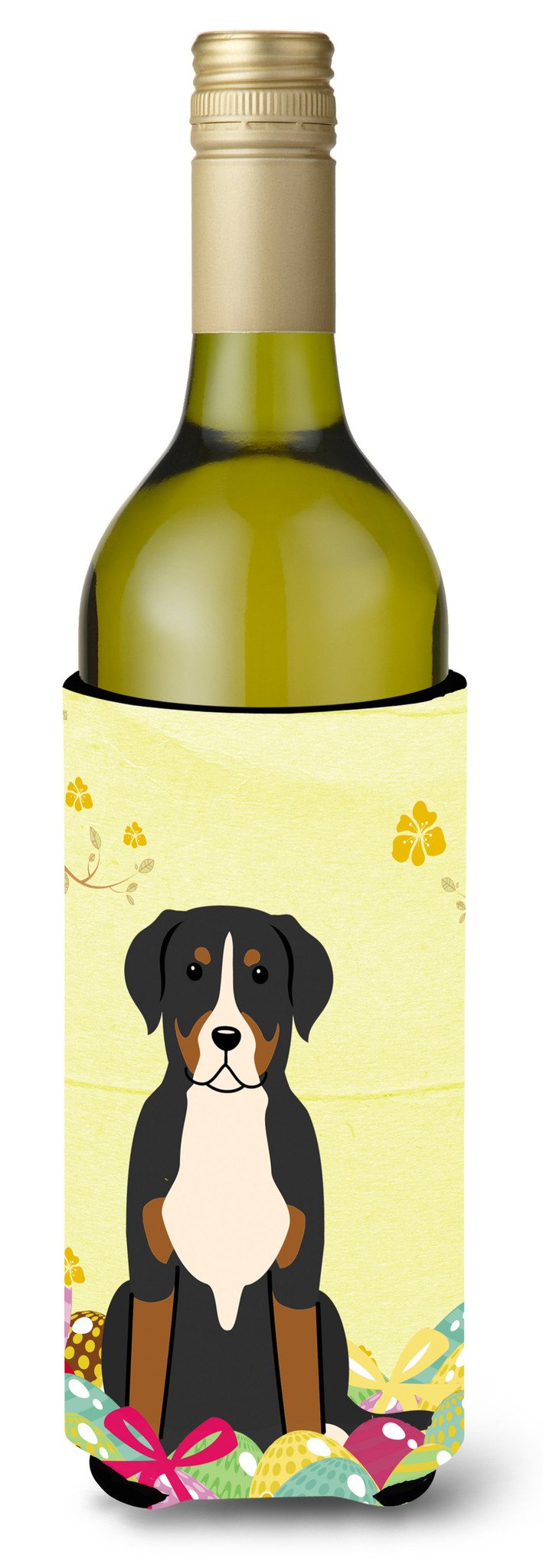 Easter Eggs Greater Swiss Mountain Dog Wine Bottle Beverge Insulator Hugger BB6037LITERK by Caroline&#39;s Treasures