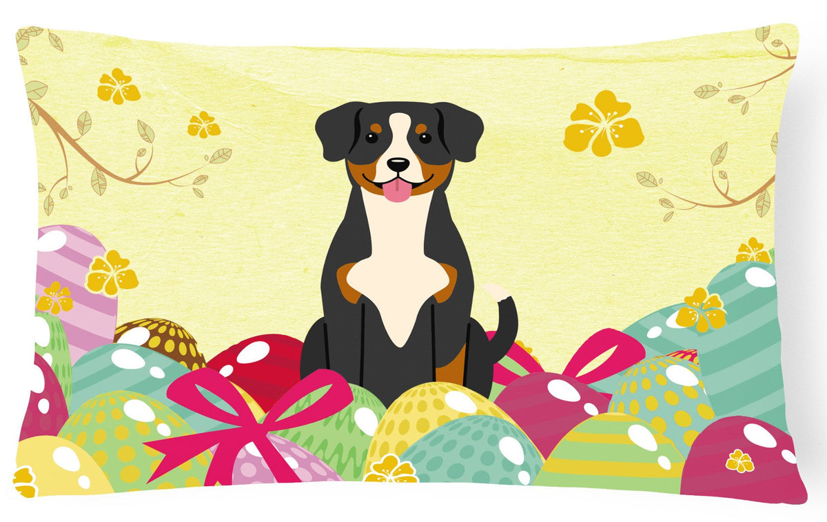 Easter Eggs Entlebucher Canvas Fabric Decorative Pillow BB6038PW1216 by Caroline&#39;s Treasures