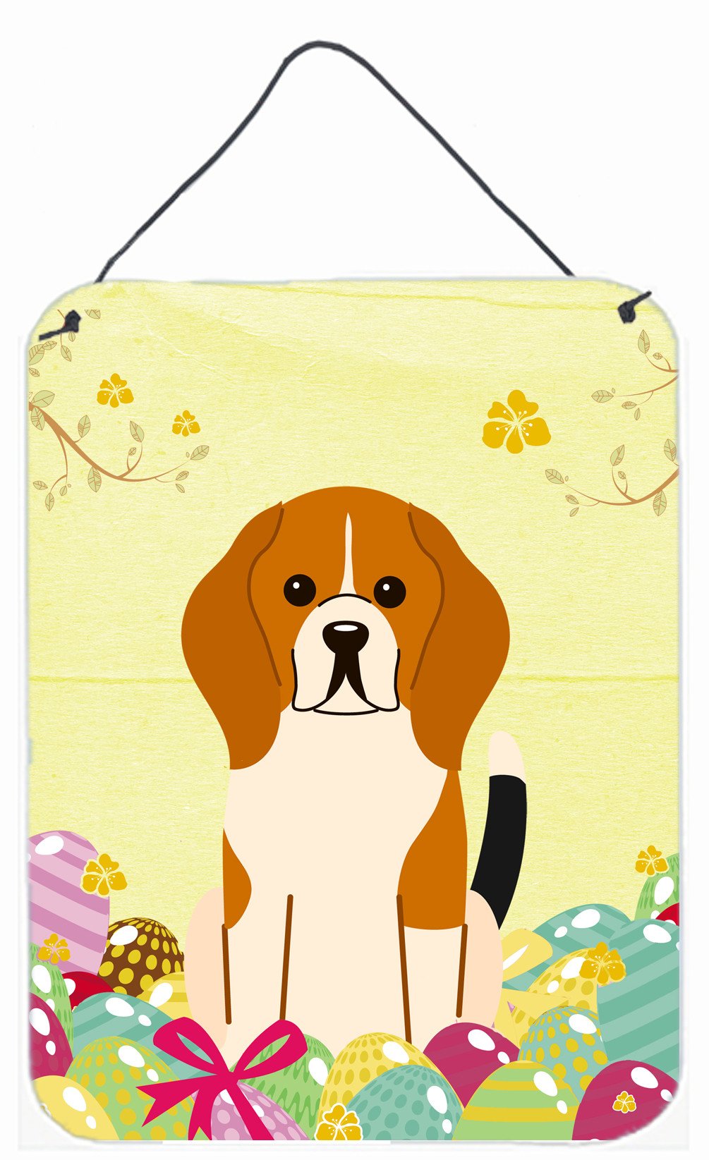 Easter Eggs Beagle Tricolor Wall or Door Hanging Prints BB6040DS1216 by Caroline&#39;s Treasures