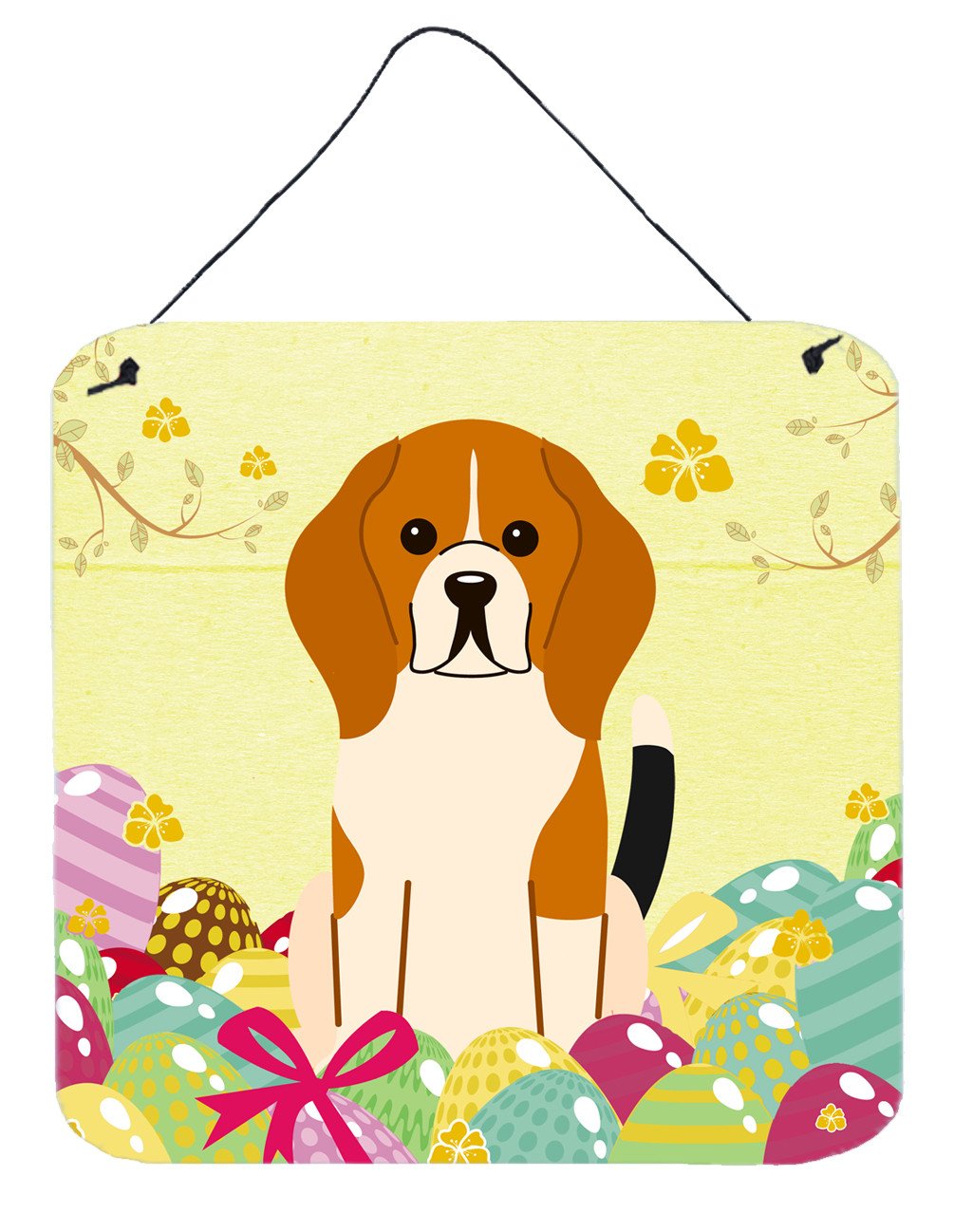 Easter Eggs Beagle Tricolor Wall or Door Hanging Prints BB6040DS66 by Caroline&#39;s Treasures