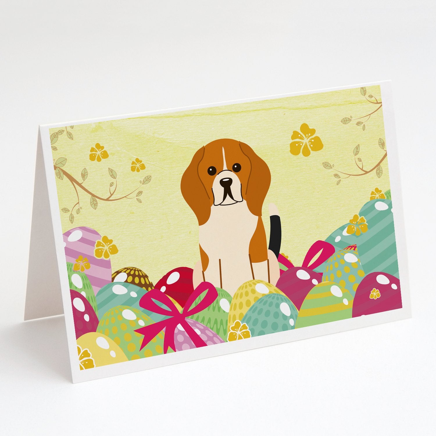 Buy this Easter Eggs Beagle Tricolor Greeting Cards and Envelopes Pack of 8
