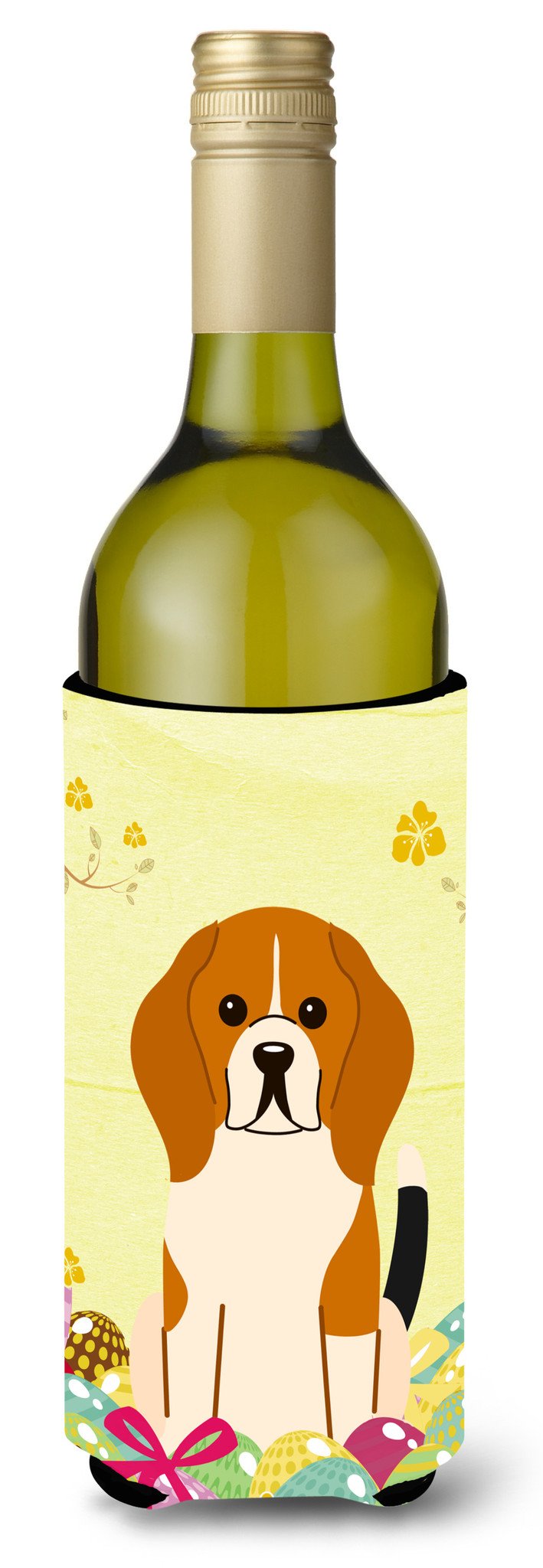 Easter Eggs Beagle Tricolor Wine Bottle Beverge Insulator Hugger BB6040LITERK by Caroline&#39;s Treasures