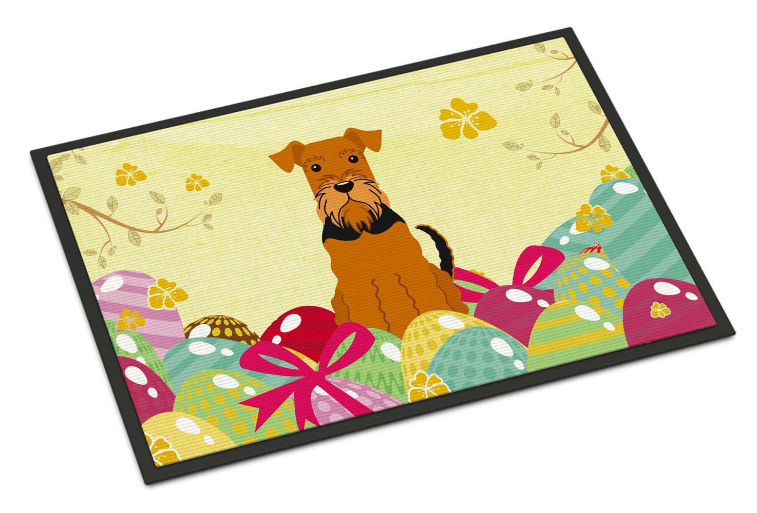Easter Eggs Airedale Indoor or Outdoor Mat 24x36 BB6041JMAT by Caroline's Treasures