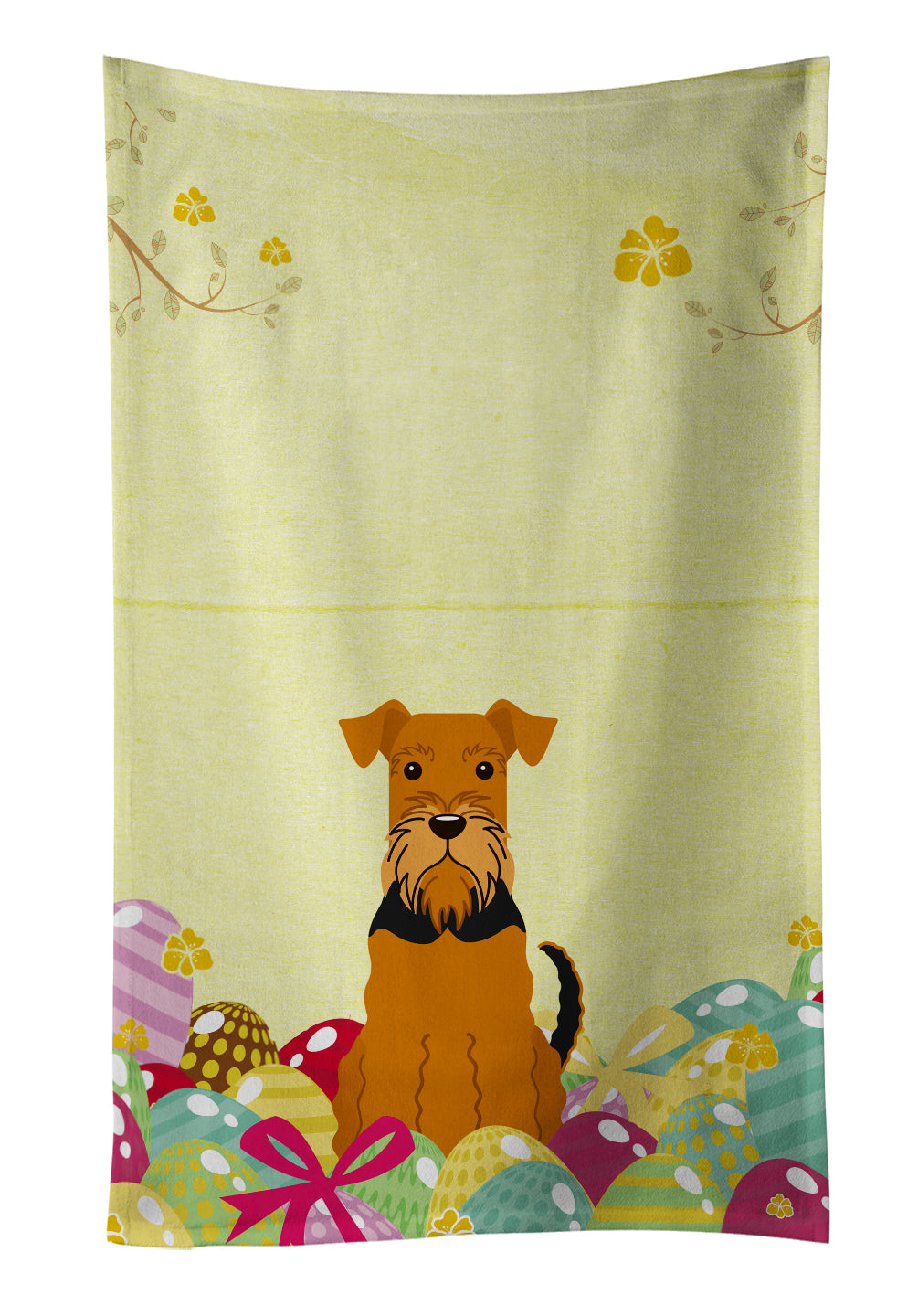 Easter Eggs Airedale Kitchen Towel BB6041KTWL - the-store.com
