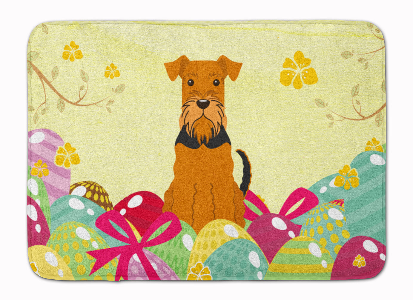 Easter Eggs Airedale Machine Washable Memory Foam Mat BB6041RUG - the-store.com