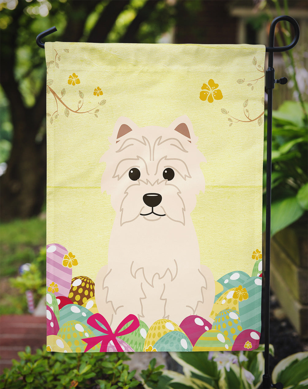 Caroline's Treasures Easter Eggs Westie Garden Flag - Outdoor Decorative Yard Flag BB6042GF